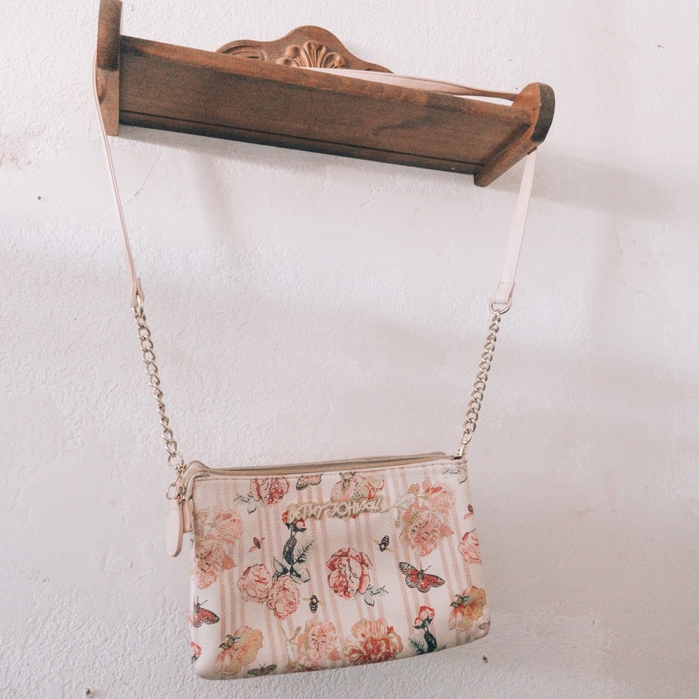 Pink floral betsy Johnson bag
